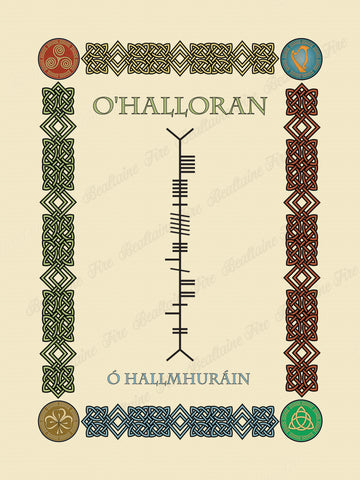 O'Halloran in Old Irish and Ogham - Premium luster unframed print
