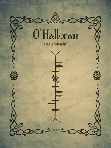 O'Halloran in Ogham premium luster unframed print