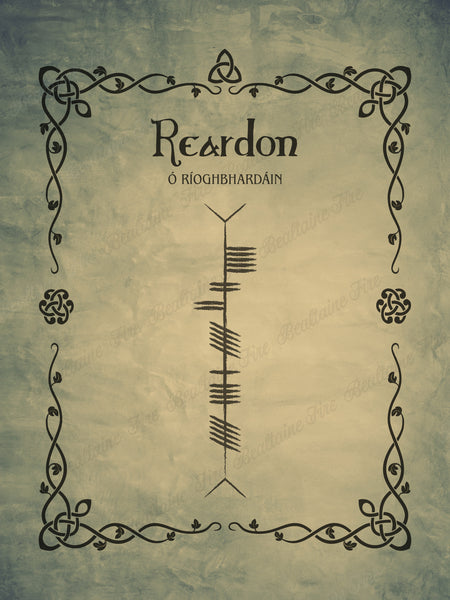 Reardon in Ogham - Premium luster unframed print