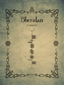 Sheridan in Ogham premium luster unframed print