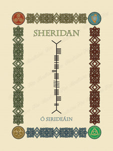 Sheridan in Old Irish and Ogham - Premium luster unframed print