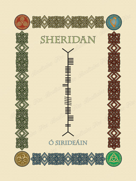 Sheridan in Old Irish and Ogham - Premium luster unframed print