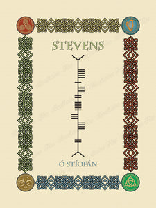 Stevens in Old Irish and Ogham - Premium luster unframed print