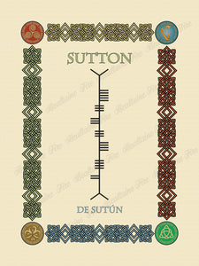 Sutton in Old Irish and Ogham - Premium luster unframed print