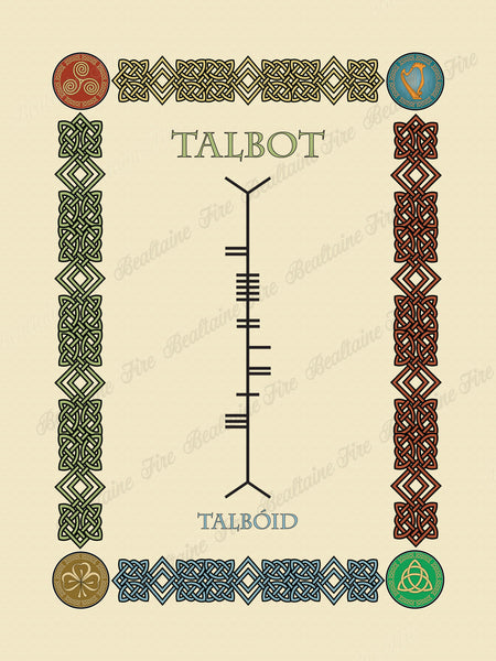 Talbot in Old Irish and Ogham - Premium luster unframed print