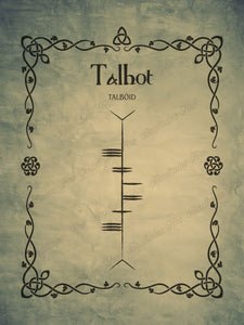 Talbot in Ogham premium luster unframed print