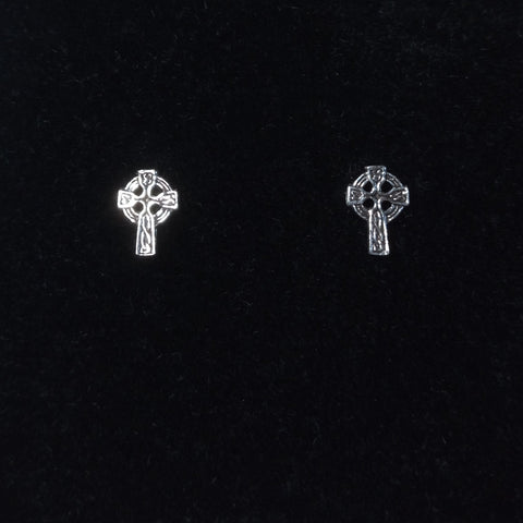 Solid 925 Sterling Silver Celtic Cross Earrings