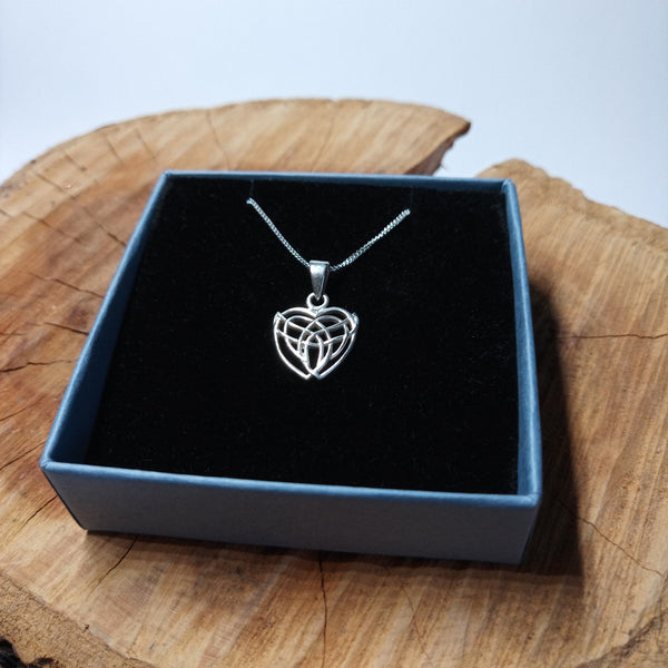 925 Sterling Silver Celtic Heart Necklace