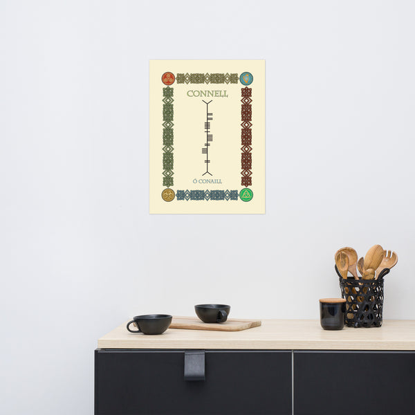 Connell in Old Irish and Ogham - Premium luster unframed print