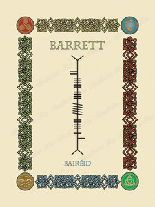 Barrett in Old Irish and Ogham - Premium luster unframed print