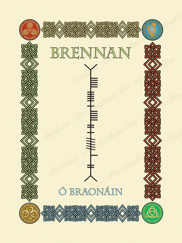 Brennan in Old Irish and Ogham - Premium luster unframed print