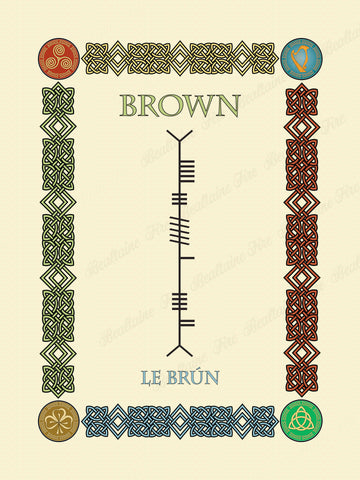 Brown in Old Irish and Ogham - Premium luster unframed print