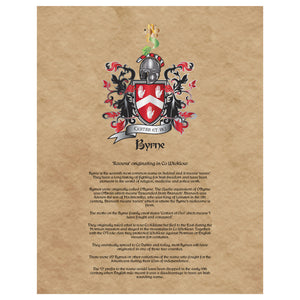 Byrne Coat of Arms on Canvas