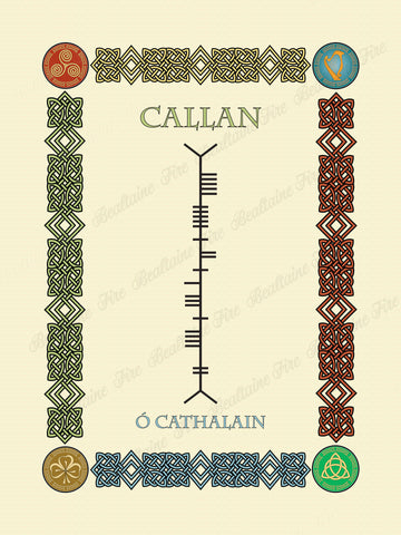 Callan in Ogham premium luster unframed print