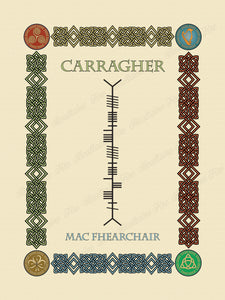 Carragher in Old Irish and Ogham - Premium luster unframed print
