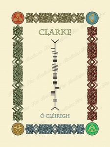 Clarke in Old Irish and Ogham - Premium luster unframed print