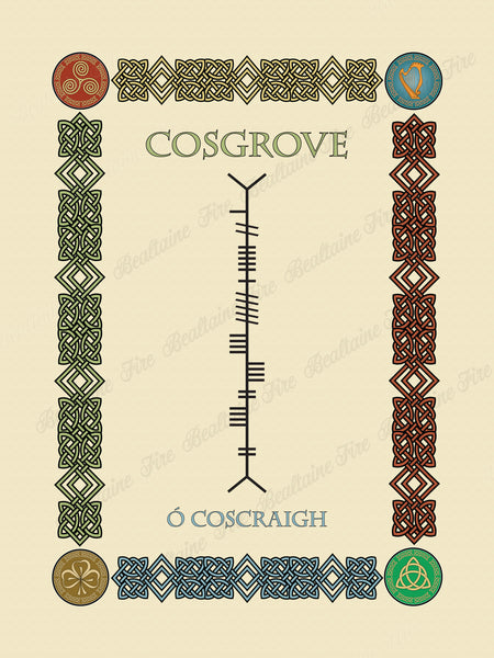 Cosgrove in Old Irish and Ogham - Premium luster unframed print