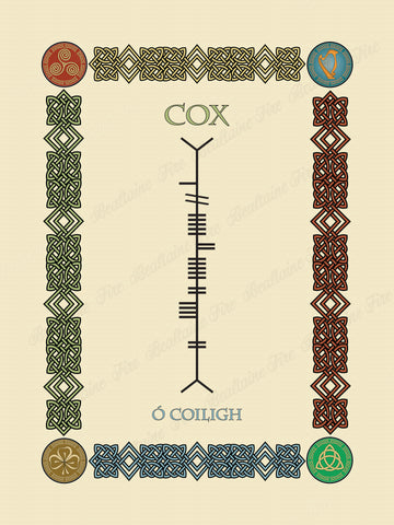 Cox in Old Irish and Ogham - Premium luster unframed print