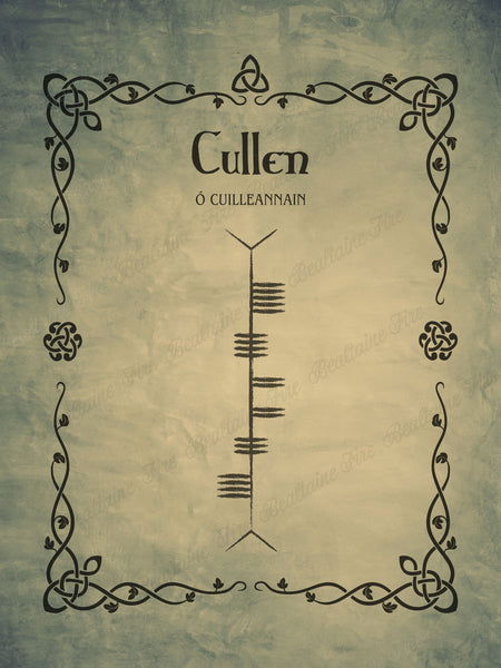 Cullen in Ogham premium luster unframed print