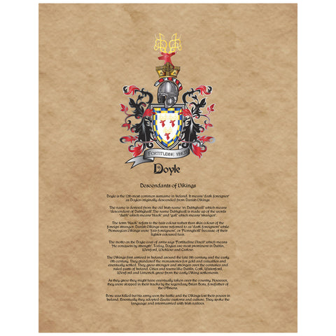 Doyle Coat of Arms on Canvas