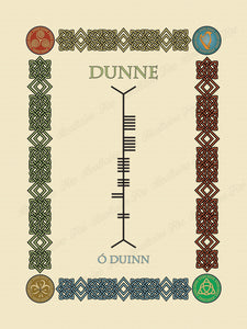 Dunne in Old Irish and Ogham - Premium luster unframed print