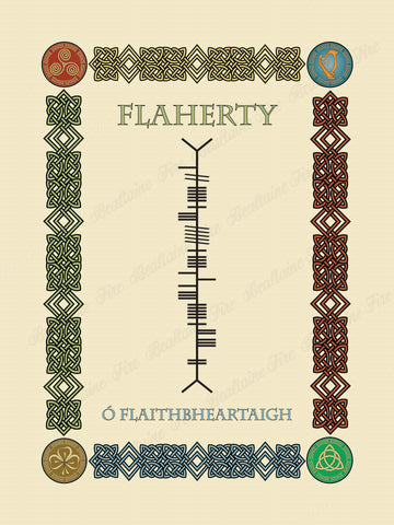 Flaherty in Old Irish and Ogham - Premium luster unframed print