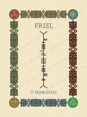 Friel in Old Irish and Ogham - Premium luster unframed print