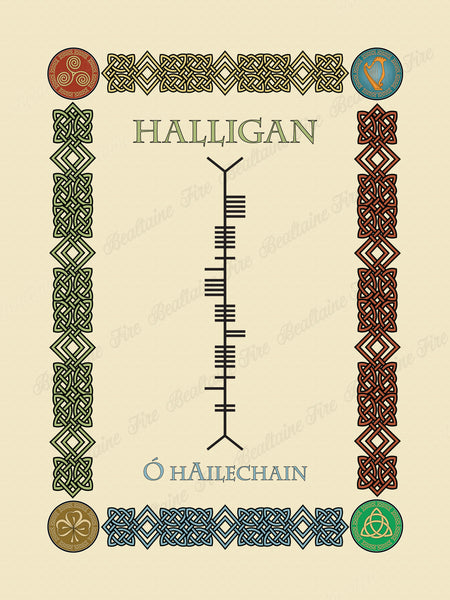 Halligan in Old Irish and Ogham - Premium luster unframed print