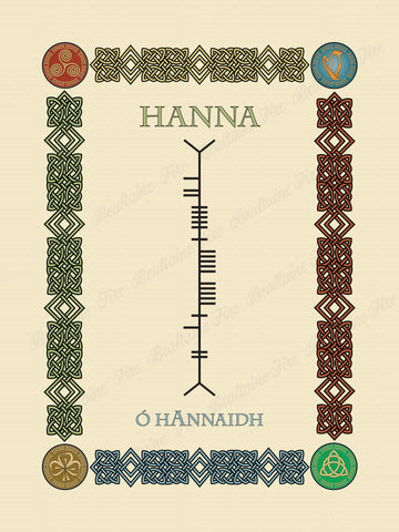 Hanna in Old Irish and Ogham - Premium luster unframed print