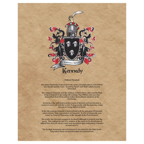 Kennedy Coat of Arms on Canvas