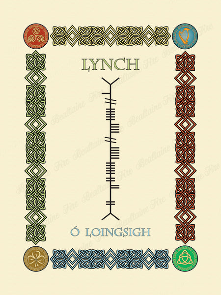 Lynch in Old Irish and Ogham - Premium luster unframed print