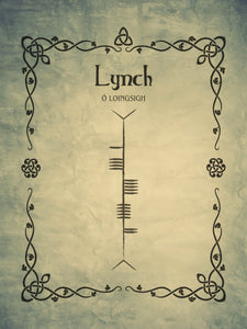Lynch in Ogham premium luster unframed print