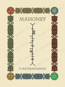 Mahoney in Old Irish and Ogham - Premium luster unframed print