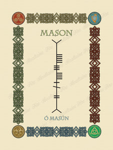 Mason in Old Irish and Ogham - Premium luster unframed print