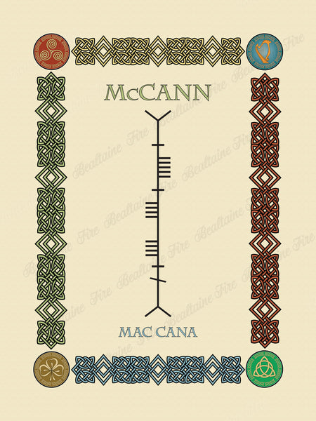 McCann in Old Irish and Ogham - Premium luster unframed print