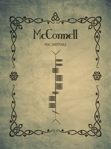 McConnell in Ogham premium luster unframed print