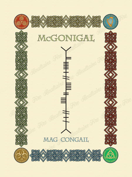 McGonigal in Old Irish and Ogham - Premium luster unframed print