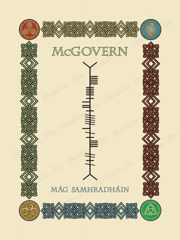McGovern in Old Irish and Ogham - Premium luster unframed print