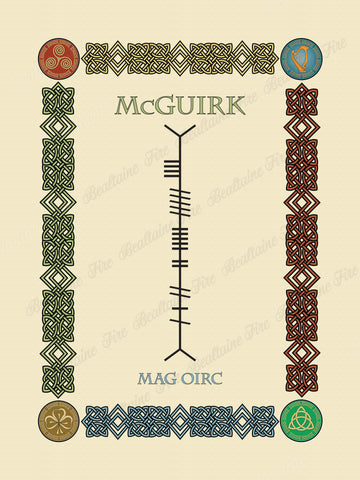 McGuirk in Old Irish and Ogham - Premium luster unframed print