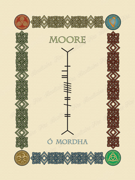 Moore in Old Irish and Ogham - Premium luster unframed print