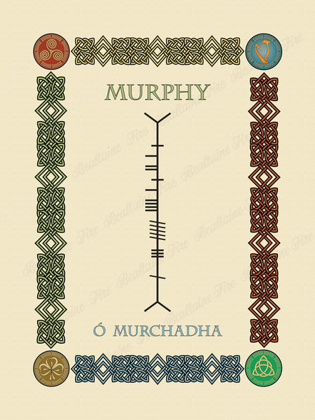 Murphy in Old Irish and Ogham - Premium luster unframed print