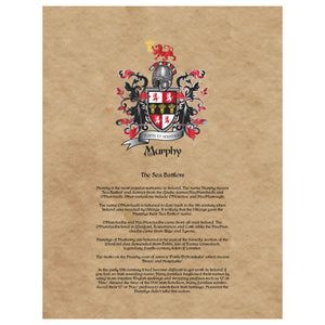 Murphy (Muskerry) Coat of Arms on Canvas
