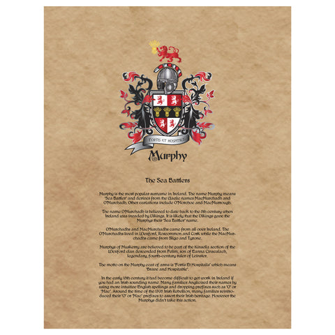 Murphy Coat of Arms Premium Luster Unframed Print