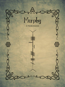 Murphy in Ogham premium luster unframed print