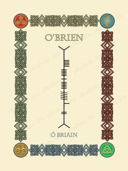 O'Brien in Old Irish and Ogham - Premium luster unframed print