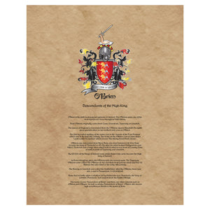 O'Brien Coat of Arms Premium Luster Unframed Print