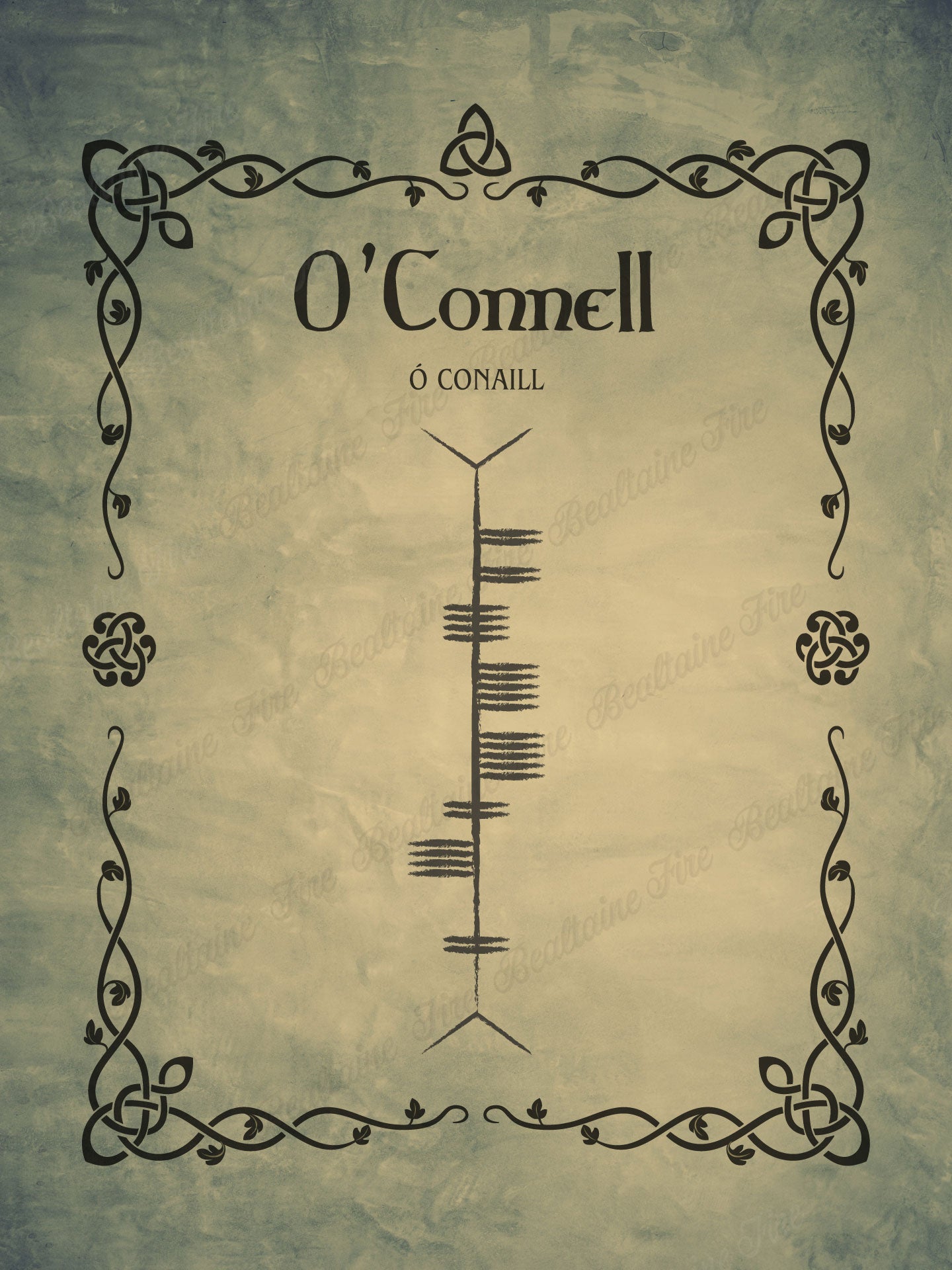 O'Connell in Ogham - premium luster unframed print