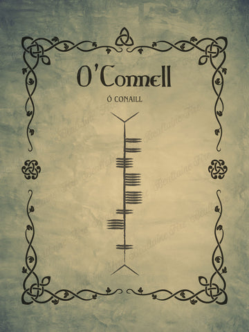O'Connell in Ogham - premium luster unframed print