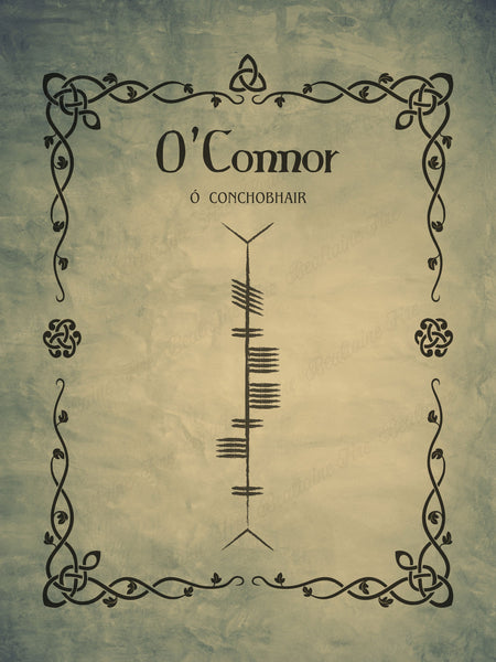 O'Connor in Ogham premium luster unframed print