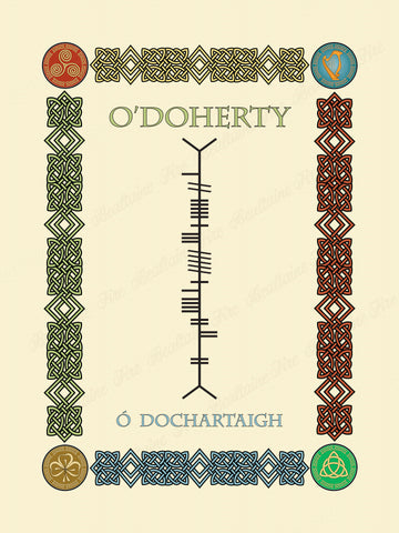 O'Doherty in Old Irish and Ogham - Premium luster unframed print